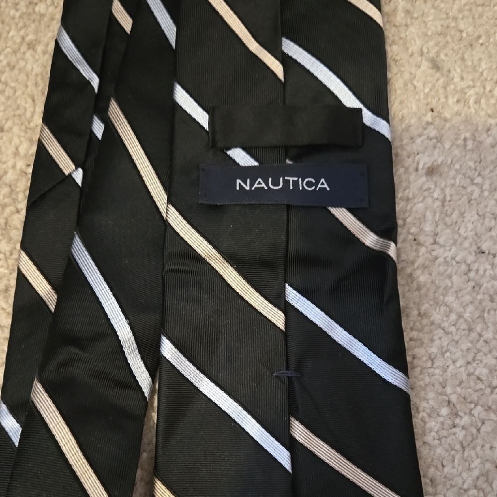 Nautica Men's Black Striped Tie VINTAGE